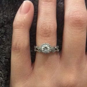 Tiger Gems Engagement Ring/Bridal Set